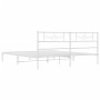 Metallbettgestell mit weißem Kopfteil 193x203 cm von , Betten und Lattenroste - Ref: Foro24-355322, Preis: 106,59 €, Rabatt: %