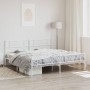 Metal bed frame with headboard and white footboard 200x200 cm by , Beds and slatted bases - Ref: Foro24-355341, Price: 125,44...