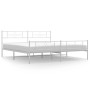 Metal bed frame with headboard and white footboard 200x200 cm by , Beds and slatted bases - Ref: Foro24-355341, Price: 125,44...