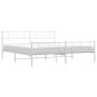 Metal bed frame with headboard and white footboard 200x200 cm by , Beds and slatted bases - Ref: Foro24-355341, Price: 125,44...