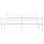 Metal bed frame with headboard and white footboard 200x200 cm by , Beds and slatted bases - Ref: Foro24-355341, Price: 125,44...