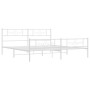 Metal bed frame with headboard and white footboard 200x200 cm by , Beds and slatted bases - Ref: Foro24-355341, Price: 125,44...