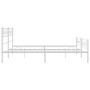 Metal bed frame with headboard and white footboard 200x200 cm by , Beds and slatted bases - Ref: Foro24-355341, Price: 125,44...