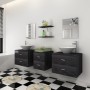 Set of 7 black bathroom furniture and sink pieces by vidaXL, Bathroom furniture - Ref: Foro24-272231, Price: 371,91 €, Discou...