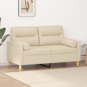 2-seater sofa with cream fabric cushions 120 cm by , Sofas - Ref: Foro24-3200815, Price: 245,99 €, Discount: %