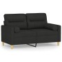 Sofá de 2 plazas con cojines tela negro 120 cm de , Sofás - Ref: Foro24-3200817, Precio: 246,54 €, Descuento: %