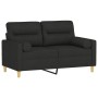 Sofá de 2 plazas con cojines tela negro 120 cm de , Sofás - Ref: Foro24-3200817, Precio: 246,54 €, Descuento: %