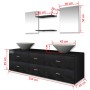 Set of 7 black bathroom furniture and sink pieces by vidaXL, Bathroom furniture - Ref: Foro24-272231, Price: 371,91 €, Discou...