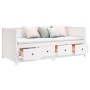 Solid white pine wood sofa bed 100x200 cm by , Beds and slatted bases - Ref: Foro24-820897, Price: 364,75 €, Discount: %