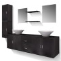 Conjunto de muebles de baño y lavabo 9 piezas negro de vidaXL, Muebles de baño - Ref: Foro24-272229, Precio: 400,96 €, Descue...