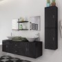 Conjunto de muebles de baño y lavabo 9 piezas negro de vidaXL, Muebles de baño - Ref: Foro24-272229, Precio: 400,96 €, Descue...