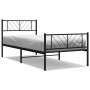 Bed frame with headboard and black metal footboard 90x200 cm by , Beds and slatted bases - Ref: Foro24-372190, Price: 69,24 €...