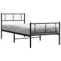 Bed frame with headboard and black metal footboard 90x200 cm by , Beds and slatted bases - Ref: Foro24-372190, Price: 69,24 €...