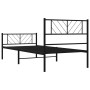 Bed frame with headboard and black metal footboard 90x200 cm by , Beds and slatted bases - Ref: Foro24-372190, Price: 69,24 €...