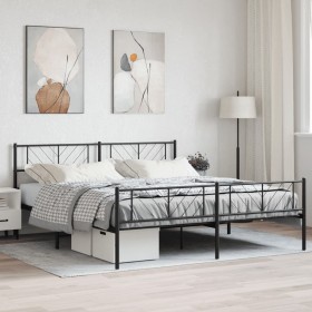 Estructura de cama cabecero y estribo metal negro 183x213 cm de , Camas y somieres - Ref: Foro24-372202, Precio: 121,93 €, De...