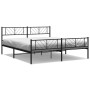 Black metal headboard and footboard bed frame 183x213 cm by , Beds and slatted bases - Ref: Foro24-372202, Price: 119,09 €, D...