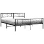 Black metal headboard and footboard bed frame 183x213 cm by , Beds and slatted bases - Ref: Foro24-372202, Price: 119,09 €, D...