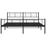 Black metal headboard and footboard bed frame 183x213 cm by , Beds and slatted bases - Ref: Foro24-372202, Price: 119,09 €, D...