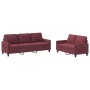 Two-piece sofa set with red wine fabric cushions by , Sofas - Ref: Foro24-3201466, Price: 520,99 €, Discount: %