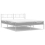 Estructura de cama con cabecero metal blanca 200x200 cm de , Camas y somieres - Ref: Foro24-372235, Precio: 102,78 €, Descuen...