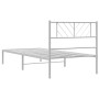 Metal bed frame with white headboard 90x200 cm by , Beds and slatted bases - Ref: Foro24-372221, Price: 66,48 €, Discount: %