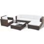 Set muebles de jardín y cojines 6 piezas ratán sintético marrón de vidaXL, Conjuntos de jardín - Ref: Foro24-42101, Precio: 6...