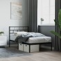 Bed frame with black metal headboard 80x200 cm by , Beds and slatted bases - Ref: Foro24-355650, Price: 65,86 €, Discount: %