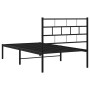 Bed frame with black metal headboard 80x200 cm by , Beds and slatted bases - Ref: Foro24-355650, Price: 65,86 €, Discount: %