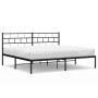 Estructura de cama con cabecero metal negro 193x203 cm de , Camas y somieres - Ref: Foro24-355665, Precio: 101,26 €, Descuent...