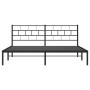 Estructura de cama con cabecero metal negro 193x203 cm de , Camas y somieres - Ref: Foro24-355665, Precio: 101,26 €, Descuent...