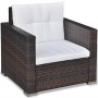 Set muebles de jardín y cojines 6 piezas ratán sintético marrón de vidaXL, Conjuntos de jardín - Ref: Foro24-42101, Precio: 6...