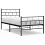 Bed frame with headboard and black metal footboard 75x190 cm by , Beds and slatted bases - Ref: Foro24-355667, Price: 65,86 €...