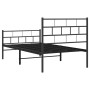 Bed frame with headboard and black metal footboard 75x190 cm by , Beds and slatted bases - Ref: Foro24-355667, Price: 65,86 €...