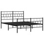 Black metal headboard and footboard bed frame 140x200 cm by , Beds and slatted bases - Ref: Foro24-355678, Price: 103,68 €, D...