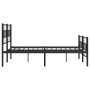 Black metal headboard and footboard bed frame 140x200 cm by , Beds and slatted bases - Ref: Foro24-355678, Price: 103,68 €, D...