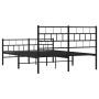 Black metal headboard and footboard bed frame 140x200 cm by , Beds and slatted bases - Ref: Foro24-355678, Price: 103,68 €, D...