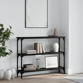 Black engineered wood console table 100x22.5x75 cm by , Side tables - Ref: Foro24-834025, Price: 56,59 €, Discount: %