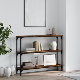 Engineered wood smoked oak console table 100x22.5x75 cm by , Side tables - Ref: Foro24-834027, Price: 47,04 €, Discount: %