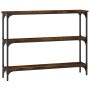 Mesa consola madera de ingeniería roble ahumado 100x22,5x75 cm de , Mesas auxiliares - Ref: Foro24-834027, Precio: 48,99 €, D...