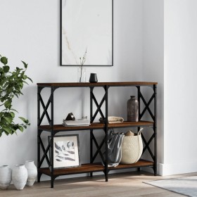 Engineered wood brown oak console table 100x28x80.5 cm by , Side tables - Ref: Foro24-835423, Price: 49,78 €, Discount: %