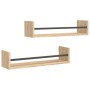 Wall shelves with 2 oak Sonoma bars 60x16x14 cm by , Shelves and shelves - Ref: Foro24-835435, Price: 28,71 €, Discount: %