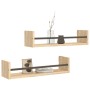 Wall shelves with 2 oak Sonoma bars 60x16x14 cm by , Shelves and shelves - Ref: Foro24-835435, Price: 28,71 €, Discount: %