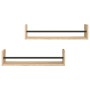 Wall shelves with 2 oak Sonoma bars 60x16x14 cm by , Shelves and shelves - Ref: Foro24-835435, Price: 28,71 €, Discount: %