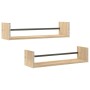 Wall shelves with 2 oak Sonoma bars 60x16x14 cm by , Shelves and shelves - Ref: Foro24-835435, Price: 28,71 €, Discount: %