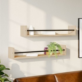 Wall shelves with 2 oak Sonoma bars 80x16x14 cm by , Shelves and shelves - Ref: Foro24-835440, Price: 35,14 €, Discount: %