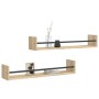 Wall shelves with 2 oak Sonoma bars 80x16x14 cm by , Shelves and shelves - Ref: Foro24-835440, Price: 36,18 €, Discount: %