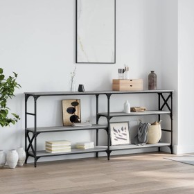 Engineered wood gray Sonoma console table 180x29x76.5 cm by , Side tables - Ref: Foro24-835477, Price: 75,46 €, Discount: %