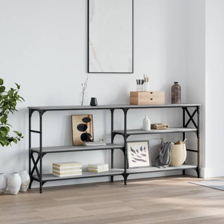 Engineered wood gray Sonoma console table 180x29x76.5 cm by , Side tables - Ref: Foro24-835477, Price: 77,99 €, Discount: %