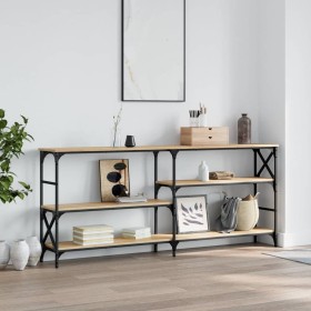 Engineered wood Sonoma oak console table 180x29x76.5 cm by , Side tables - Ref: Foro24-835475, Price: 75,12 €, Discount: %