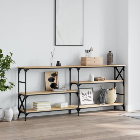 Engineered wood Sonoma oak console table 180x29x76.5 cm by , Side tables - Ref: Foro24-835475, Price: 75,03 €, Discount: %